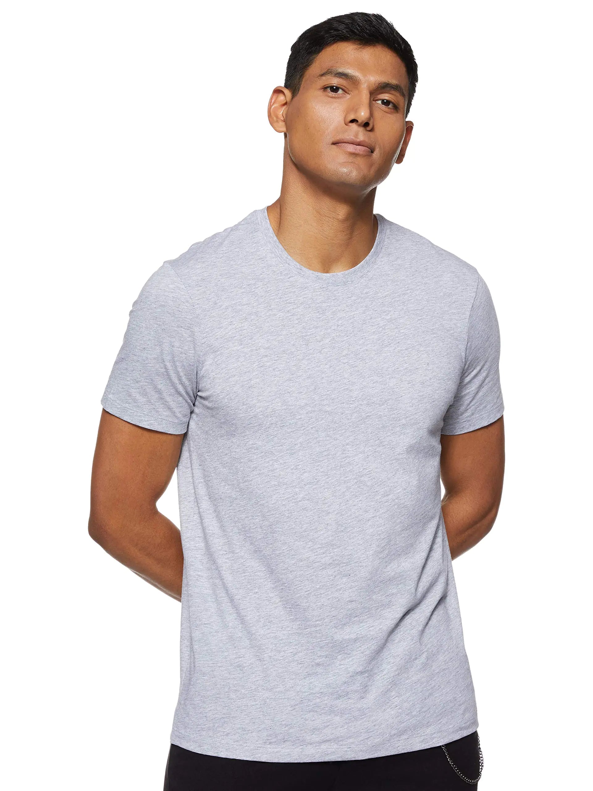 Price: $61.65CAD. AX Armani Exchange Mens Solid Coloured Basic Pima Crew Neck Heather Grey Small
