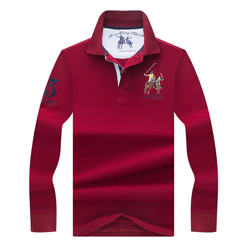 Price range: $89CAD-$103CAD. Men's Long Sleeve Cotton Polo Shirt for Business Casual
