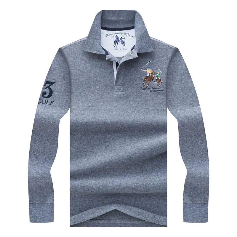 Price range: $89CAD-$103CAD. Men's Long Sleeve Cotton Polo Shirt for Business Casual