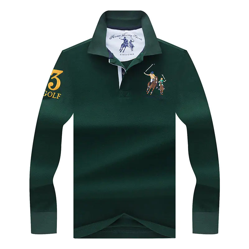 Price range: $89CAD-$103CAD. Men's Long Sleeve Cotton Polo Shirt for Business Casual