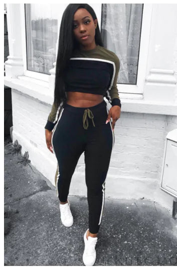 Price: $55CAD. Color Block Casual Sports Set for Women (Fall/Winter)