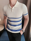 Price: $68.5CAD. 2023 Men's Short Sleeve Business Polo Shirt - Cool Striped