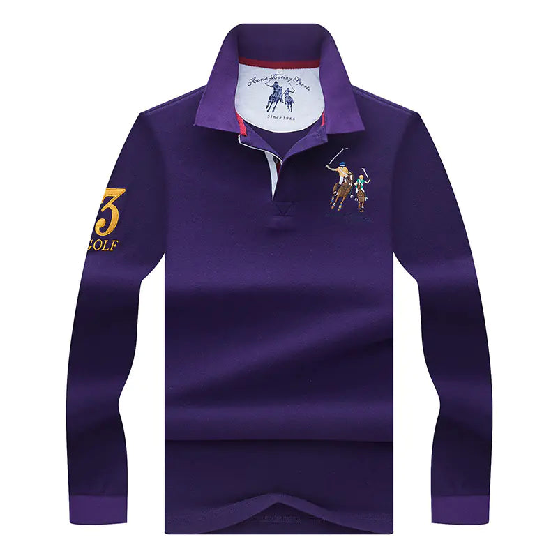 Price range: $89CAD-$103CAD. Men's Long Sleeve Cotton Polo Shirt for Business Casual