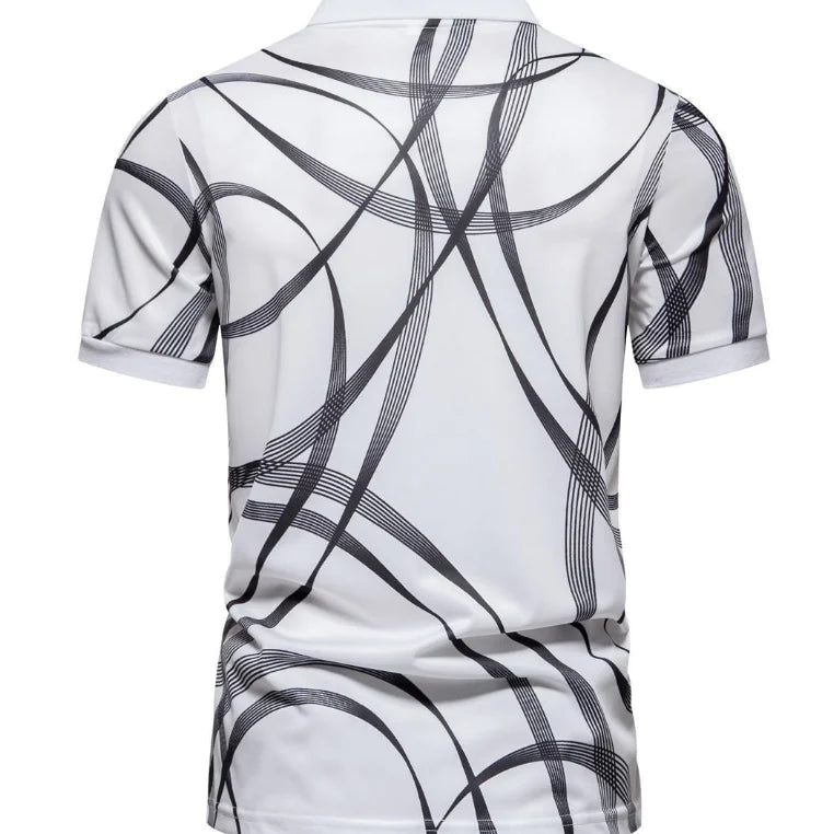 Price: $62CAD. Men's Striped Short Sleeve Polo Shirt - Casual Comfort