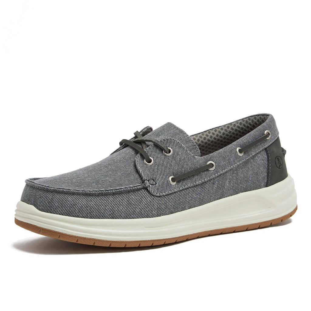 Price: $105.99CAD.  Lands End Canvas Boat Shoes Men Deck Shoes Mens Boat Shoes Slip Ons - Navy Blue Tan Brown or Grey Mens Casual Shoes - Light Graphite 12 Medium