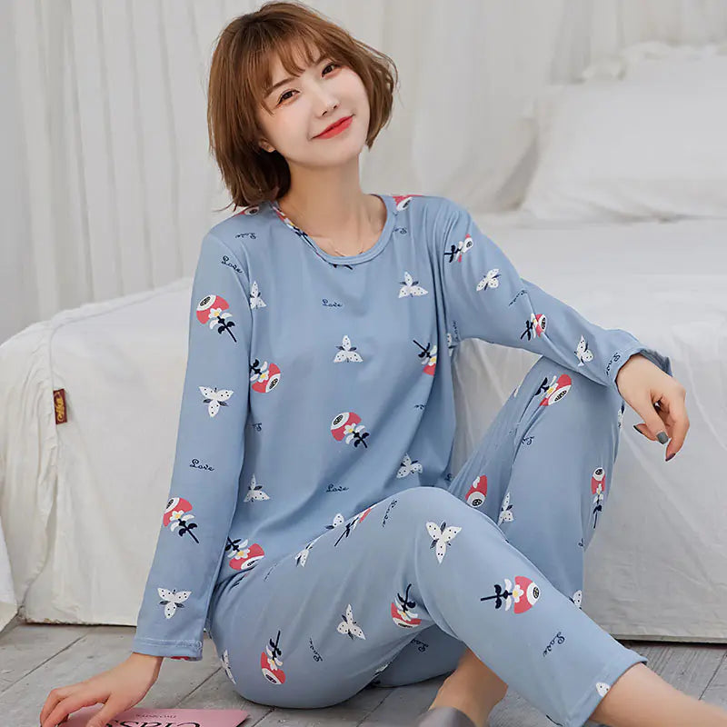 Price: $52CAD. Women's Long-Sleeved Pajama Set in Cute Design