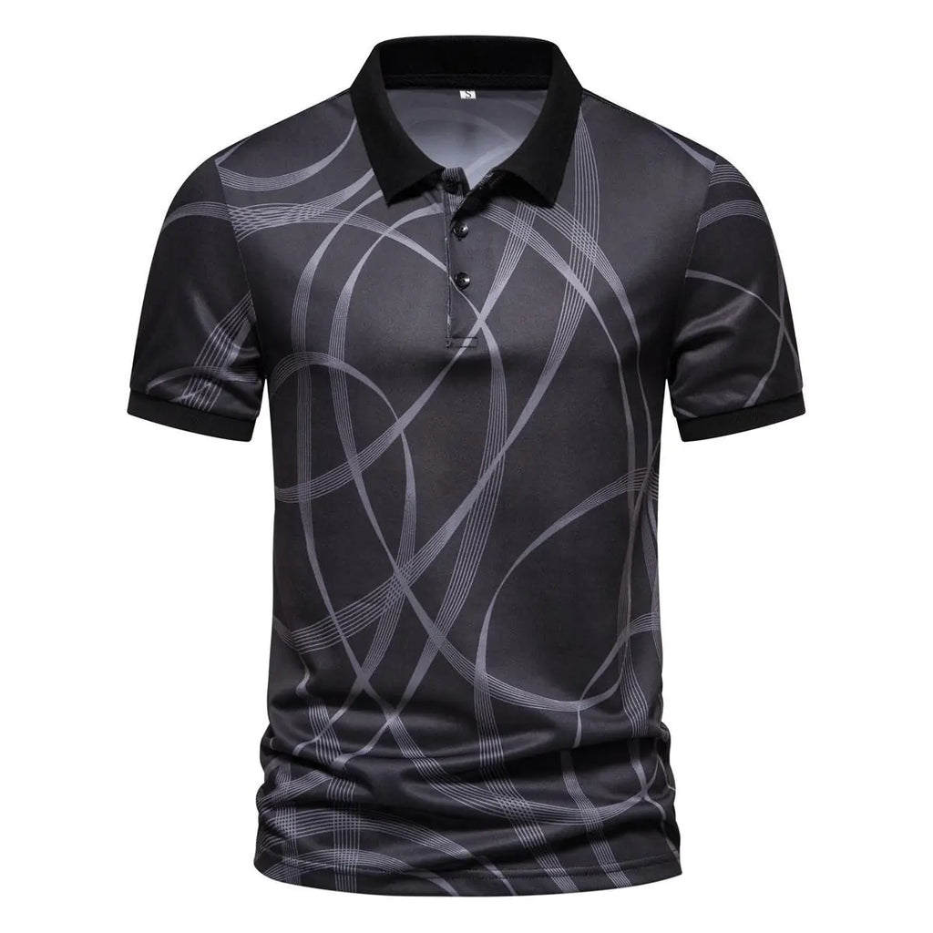 Price: $62CAD. Men's Striped Short Sleeve Polo Shirt - Casual Comfort